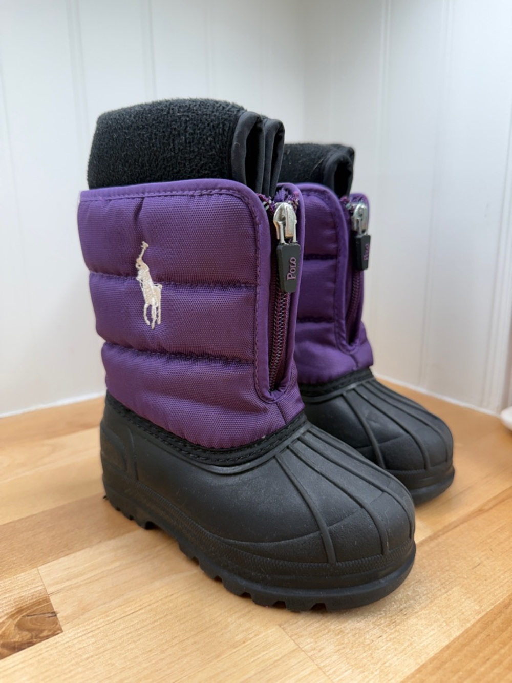 Kids Polo Ralph Lauren Purple Puff Snow Boots Size 7